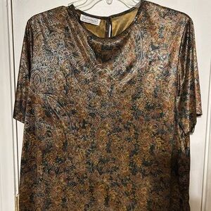 Impressions Gold and Black Paisley Blouse